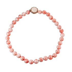 14k Gold Coral Bead Necklace