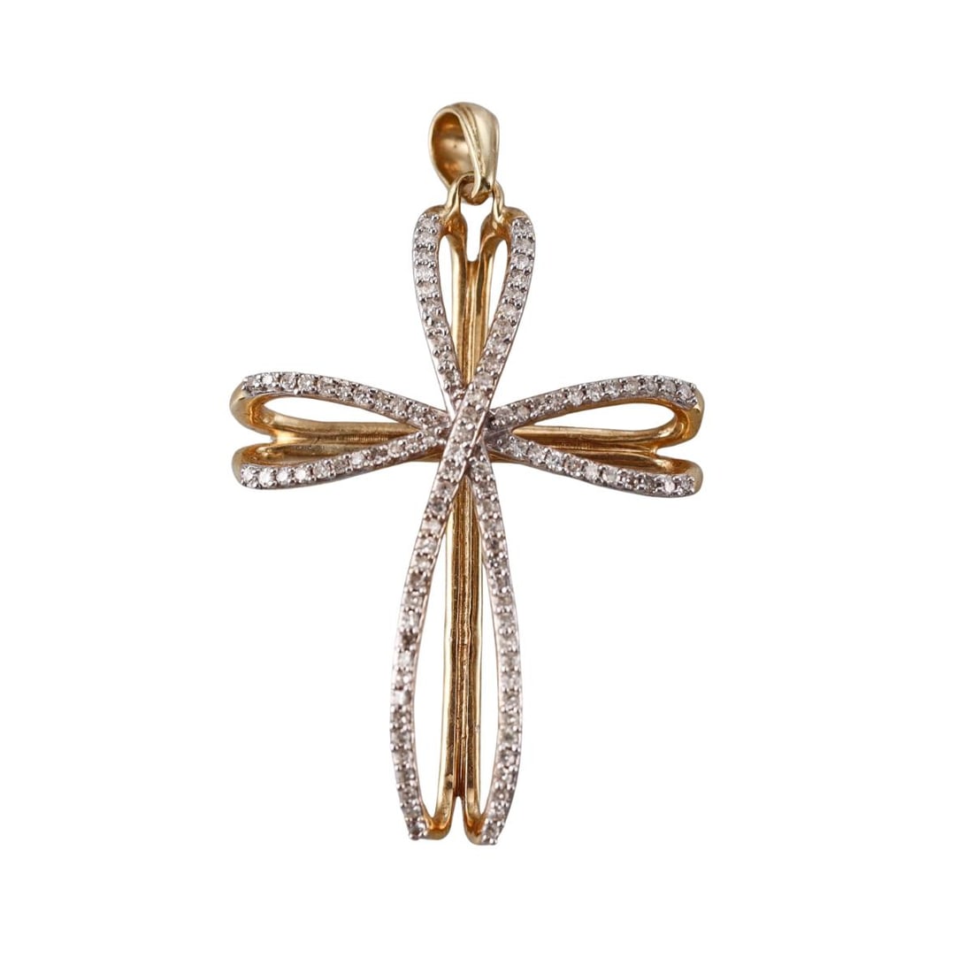 14k Gold Diamond Cross Pendant (1 of 3)