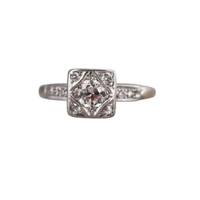 Art Deco 14k Gold Diamond Engagement Ring