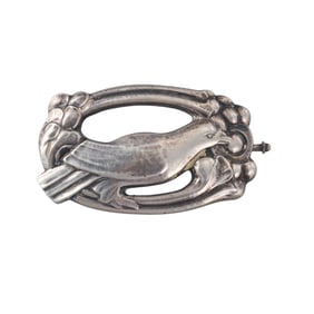 Georg Jensen 830 Silver Raven Brooch Pin No. 187