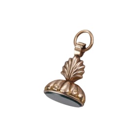 Antique Gold Bloodstone Fob Pendant