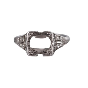 Art Deco Platinum Diamond Engagement Ring Mounting