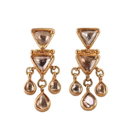 20k Gold Diamond Drop Earrings