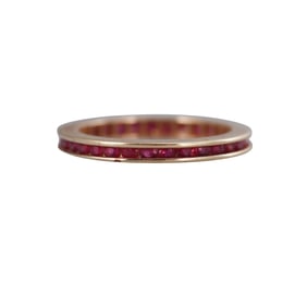 14k Gold Ruby Eternity Wedding Band Ring