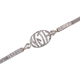 Antique Platinum Old Mine Cut Diamond Bracelet