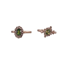Antique Victorian Gold Seed Pearl Gemstone Ring Lot of 2