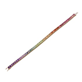 18k Gold Rainbow Gemstone Line Bracelet