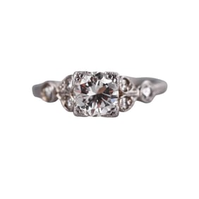 Art Deco Platinum Diamond Engagement Ring
