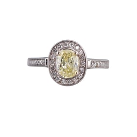 14k Gold Fancy Yellow Diamond Engagement Ring