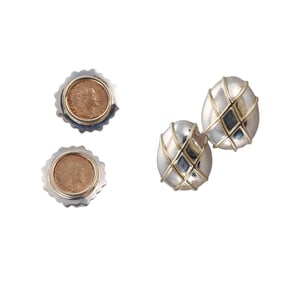 Sterling Silver 18k Gold Earrings Lot of 2