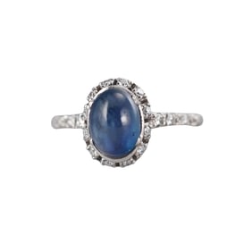 Platinum 1.36ct Sapphire Diamond Ring