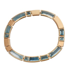 Modernist 18k Gold Aquamarine Necklace