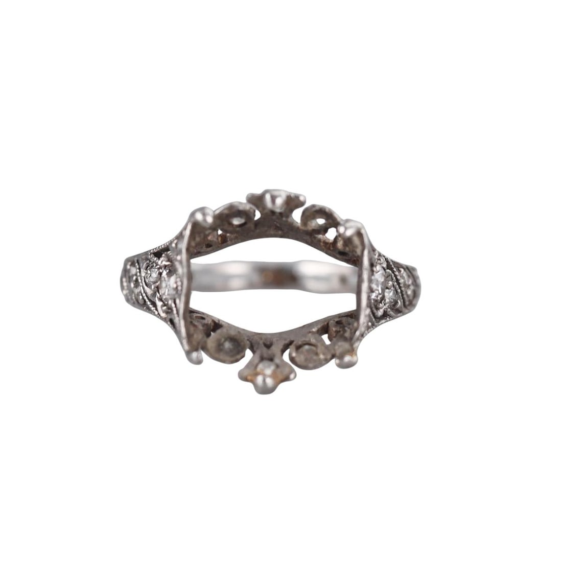 Antique Platinum Diamond Ring Mounting (1 of 3)