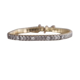 Art Deco Antique 14k Gold Diamond Line Bracelet