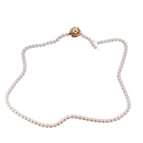 Mid Century 14k Gold Pearl Necklace