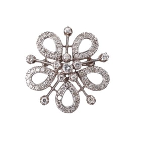 Vintage 14k Gold Diamond Brooch Pendant