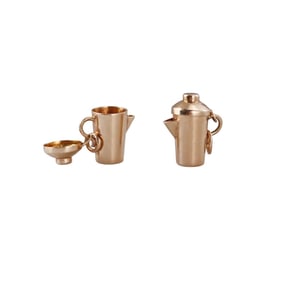 Vintage 14k Gold Cocktail Pitcher Shaker Charm Lot of 2