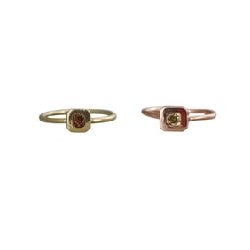 14k Gold Fancy Color Diamond Ring Set