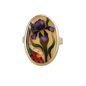 Tricia Young 18k 22k Gold Enamel Ring