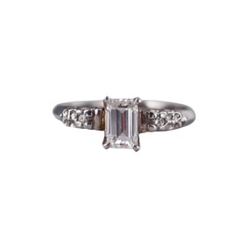 Art Deco 18k Gold Diamond Engagement Ring
