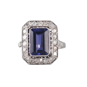 Platinum 4.71ct Tanzanite Diamond Ring