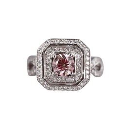 14k Gold Pink Diamond Engagement Ring