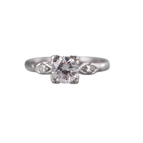 Mid Century Platinum 0.79ct Diamond Engagement Ring