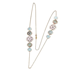 Ippolita Rock Candy Sabbia 18k Gold MOP Turquoise Station Necklace
