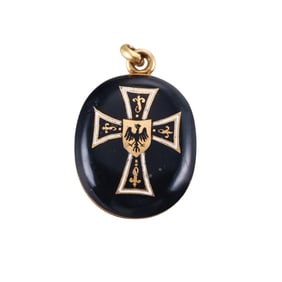 Antique Ducal House of Bavaria Crest Enamel Locket Pendant