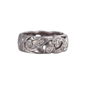 Mid Century 14k Gold Diamond Eternity Band Ring