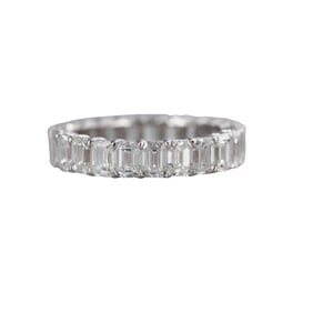5.72ctw Emerald Cut Diamond 18k Gold Eternity Wedding Band Ring
