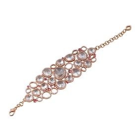 David Morris 18k Gold Diamond Pink Sapphire Quartz Bracelet