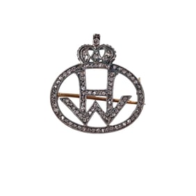 Antique Ducal Crest of Bavaria Royal 18k Gold Silver Diamond Brooch
