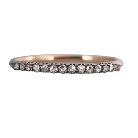 Antique 14k Gold Silver Rose Cut Diamond Bangle Bracelet