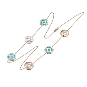 Ippolita Rock Candy Sabbia 18k Gold MOP Turquoise Station Necklace