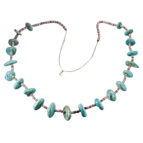 Native American Zuni Fetish Turquoise Bead Necklace