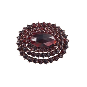 Antique Bohemian Garnet Brooch