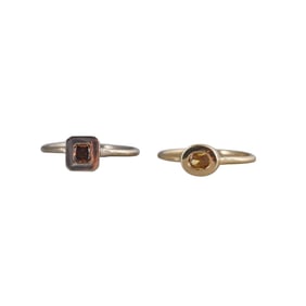 14k Gold Fancy Color Diamond Ring Lot of 2