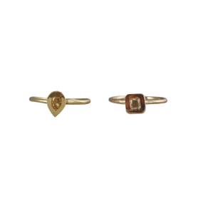 14k Gold Fancy Color Diamond Ring Lot of 2