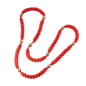 Mario Buccellati 18k Gold Coral Necklace