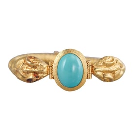 22k Gold Le Classique Turquoise Snake Bracelet