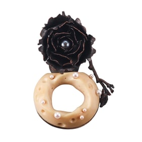 Jiarui Lu Pearl Floral Brooch Pin