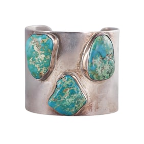 Celia Sebiri Sterling Silver Turquoise Cuff Bracelet