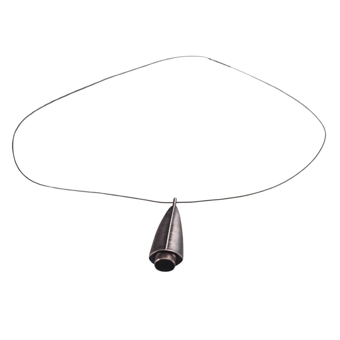 1970s Modernist Sterling Silver Geometric Pendant Wire Necklace (1 of 6)