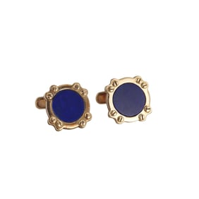 18k Gold Lapis Cufflinks