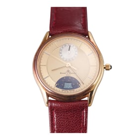 Baume & Mercier 18k Gold Moonphase Zodiac Quartz Watch 15200