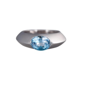 Piaget 18k Gold Blue Topaz Diamond Ring