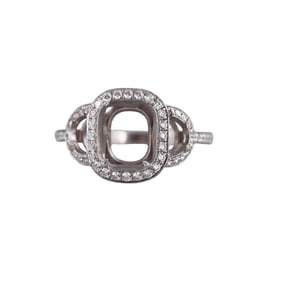 Asprey Platinum Diamond Engagement Ring Setting Mounting