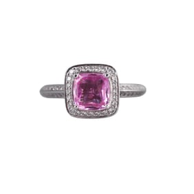 Ritani 1.52ct Pink Sapphire Diamond 18k Gold Engagement Ring