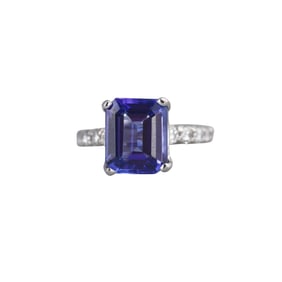 14k Gold 4.90ct Tanzanite Diamond Ring
